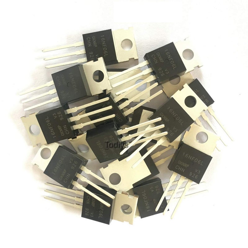 Todiys New 15Pcs for 16NF06 STP16NF06 STP16NF06L 16A 60V TO-220 N-Channel Power Mosfet Transistor 16NF06L